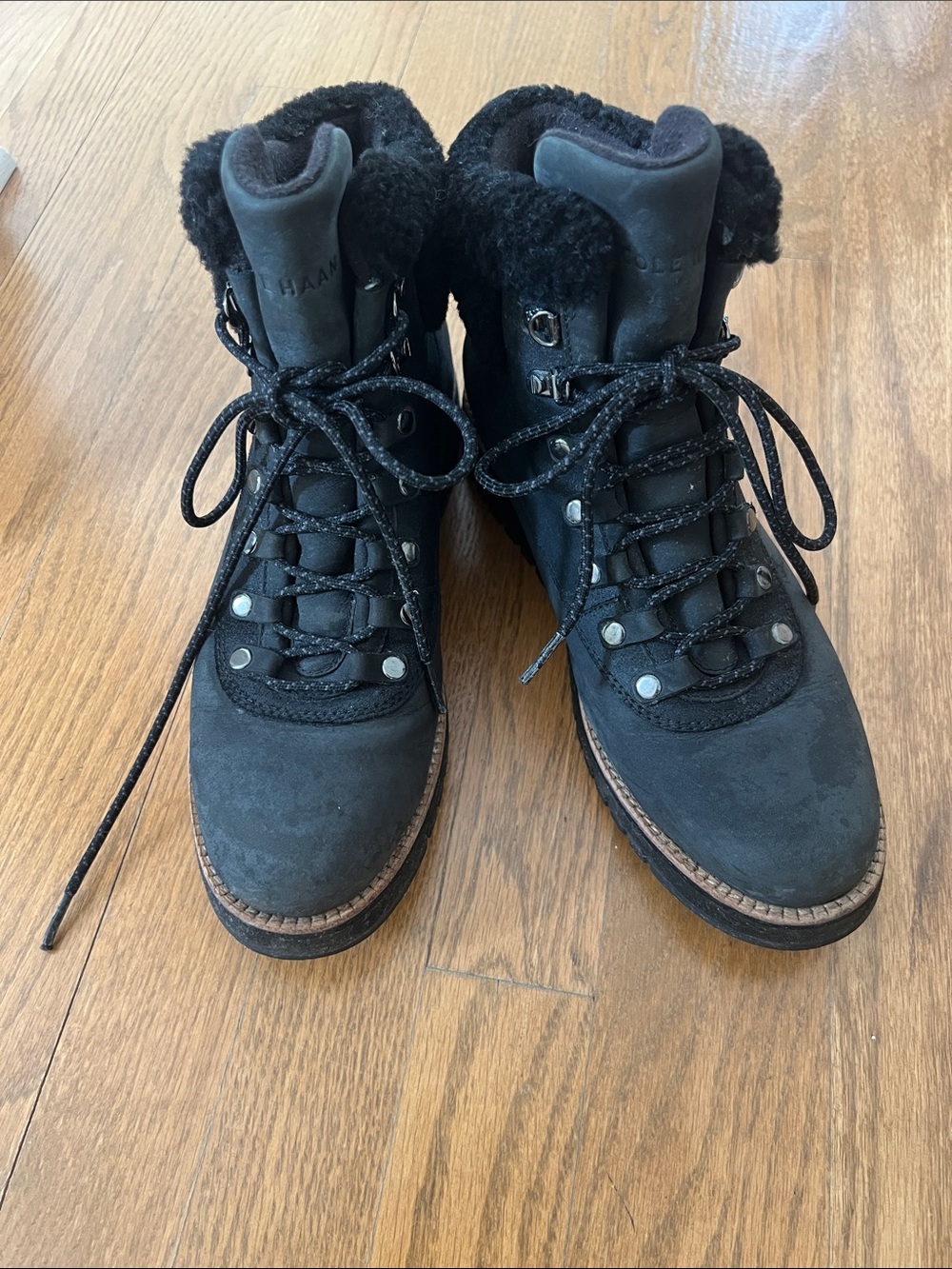 Cole Haan Black Shearling waterproof  Women's Boots